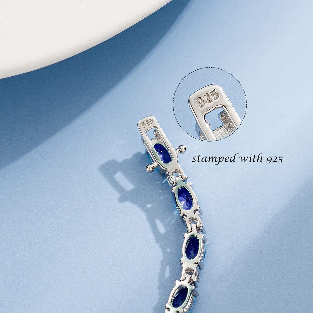 FANCIME Birthstone Bracelets Sterling Silver Tennis Bracelets Charm Fine Jewelry Birthday Gifts for Women 7"