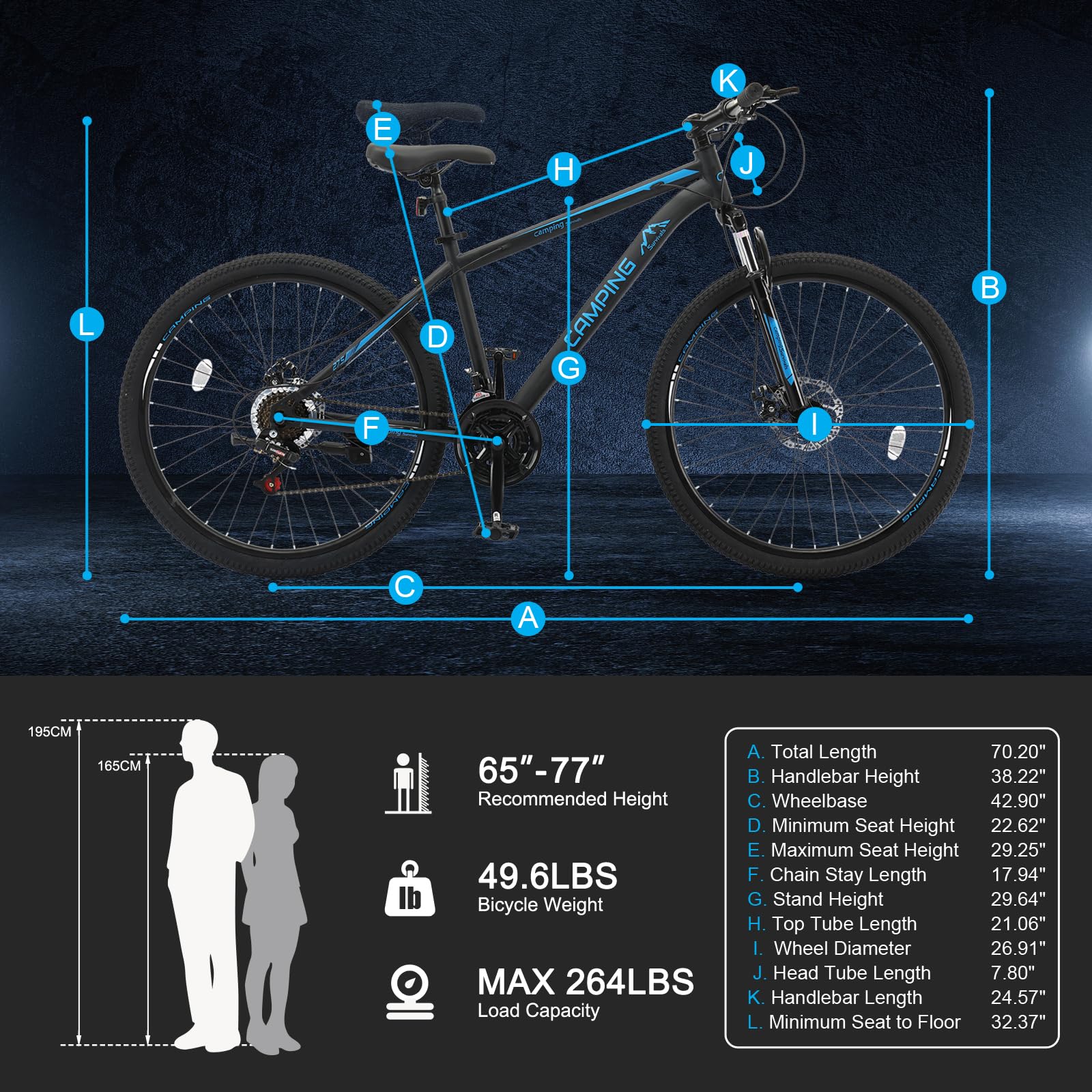 Ktaxon Mountain Bike 24/26/27.5 Inch Men & Women Mountain Bike with 21-Speed Adult Bikes, Double Disc Brake, Suspension Fork and High Carbon Steel Frame