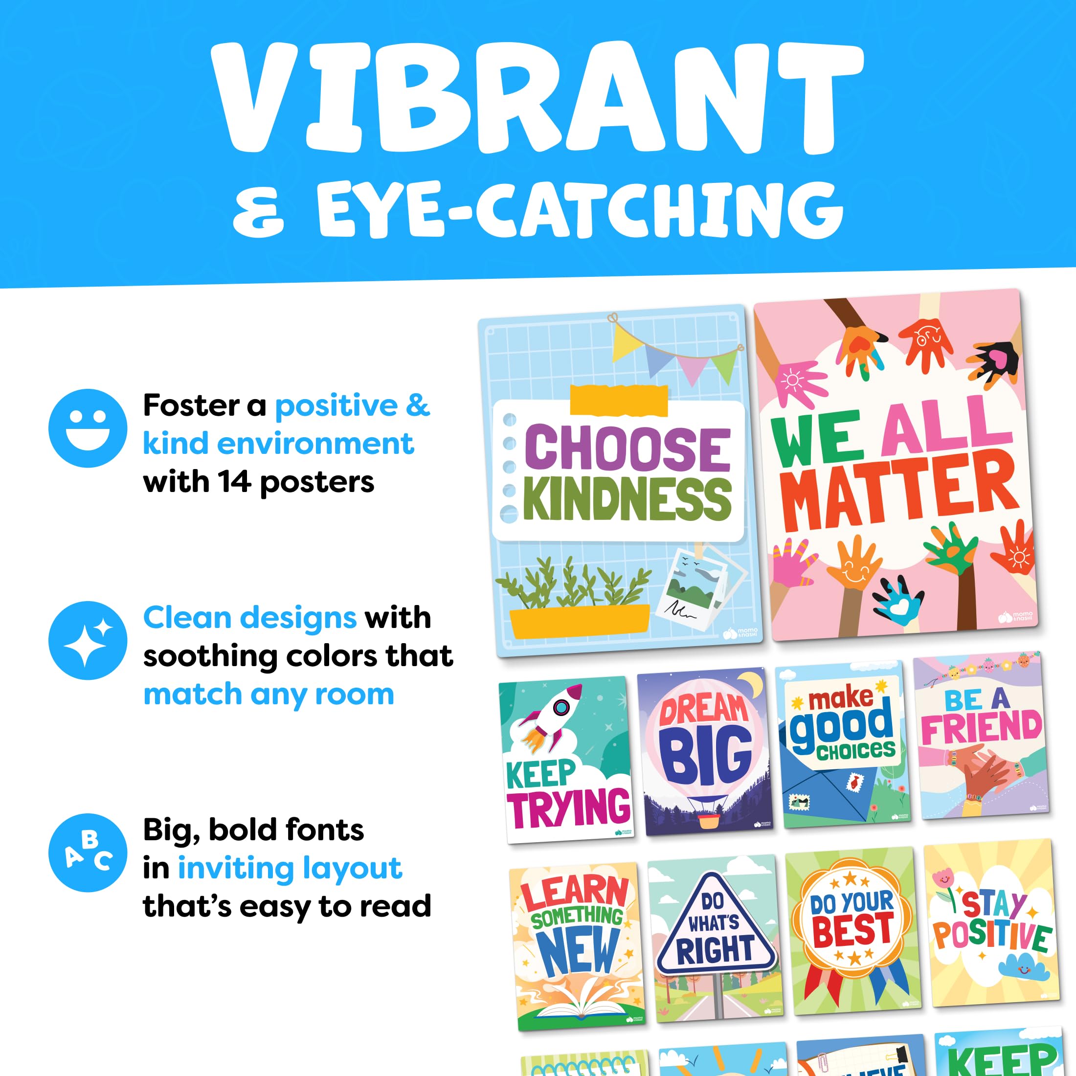 Multiplication Chart Poster & Math Posters for Elementary School - 13pc Learning Posters for Kids Ages 3-5 6-10 - 16”x11” Multiplication Table Poster, Math Classroom Decor Must Haves - Back to School