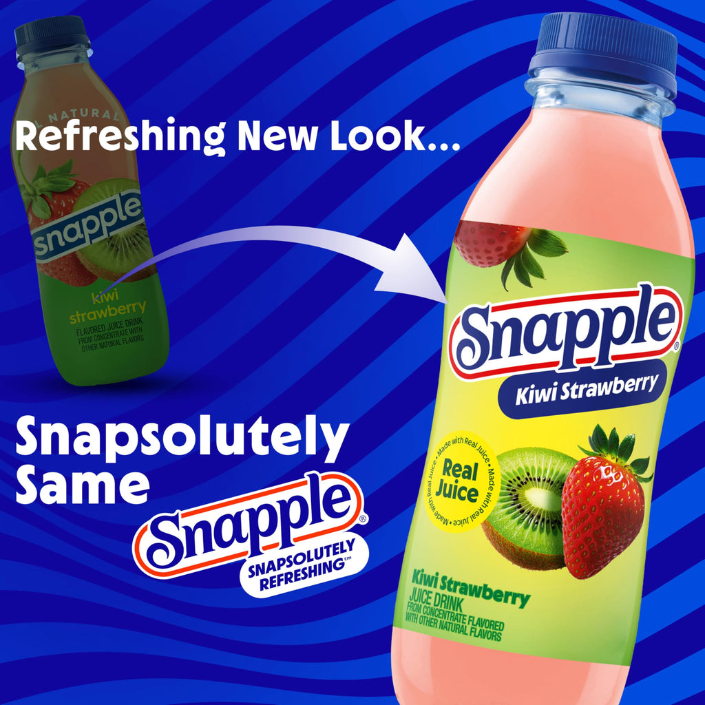Snapple Apple Juice Drink, 16 fl oz recycled plastic bottle, 6 pack