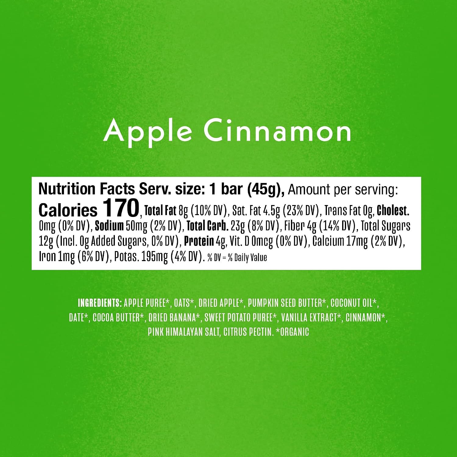 Once Upon a Farm Organic Apple Cinnamon Refrigerated Oat Kids' Bar Multipack,4-1.6oz Bars