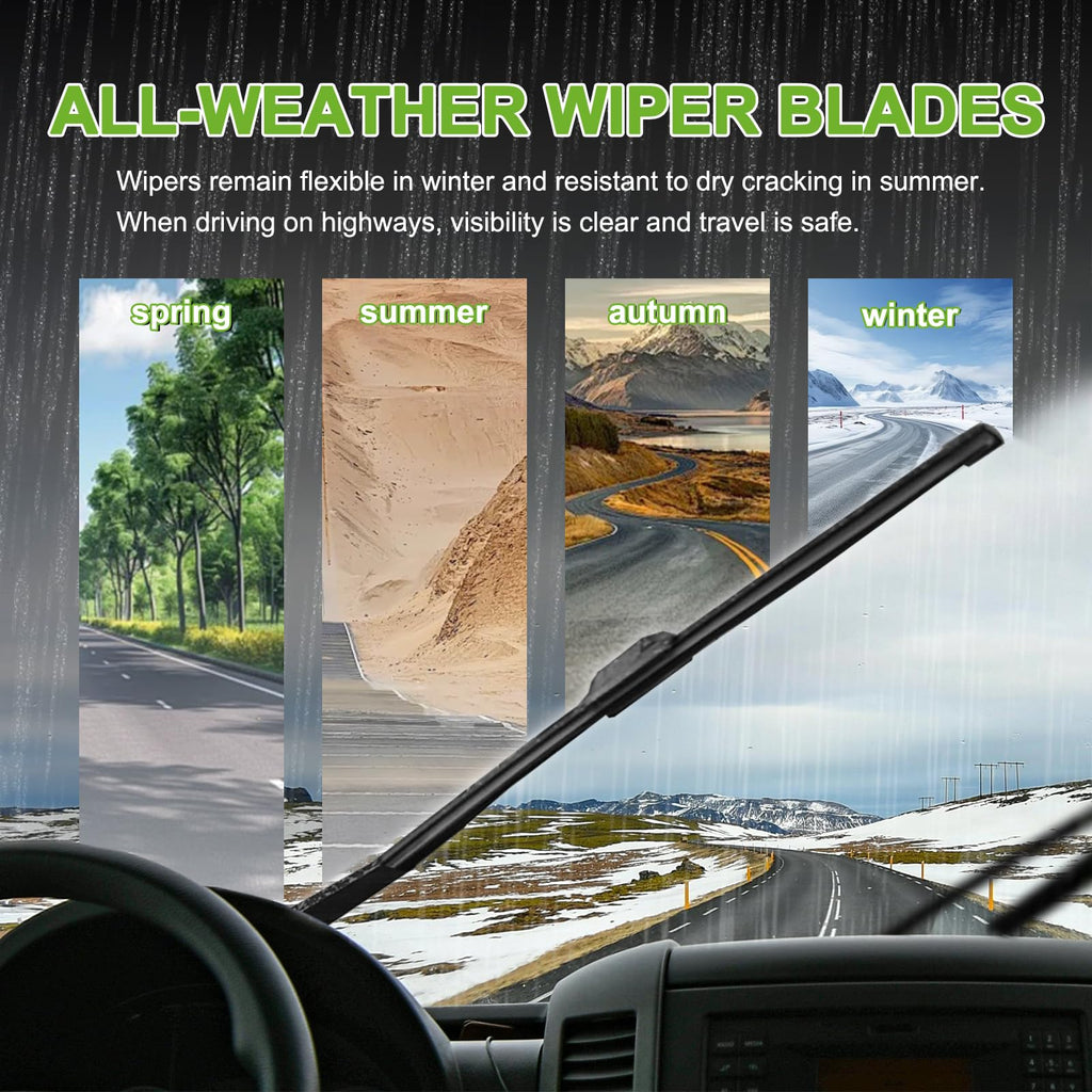PARRATI® Windshield Wipers for Jeep Wrangler 2007-2017/Wrangler JK 2008-2018,15"+15" Front and 13" Rear,OEM Replacement Wiper Blades,Quiet & Streak-Free(Set of 3)