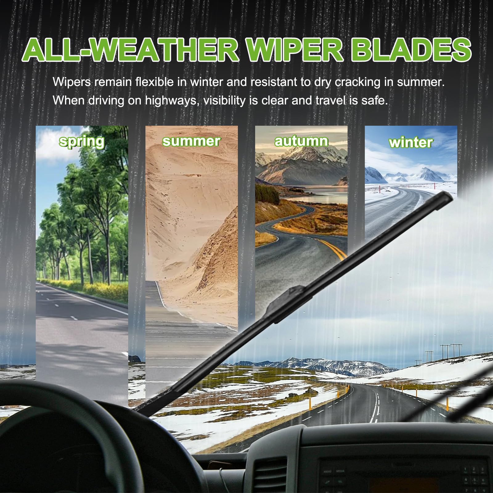 PARRATI® Windshield Wipers for Jeep Wrangler 2007-2017/Wrangler JK 2008-2018,15"+15" Front and 13" Rear,OEM Replacement Wiper Blades,Quiet & Streak-Free(Set of 3)