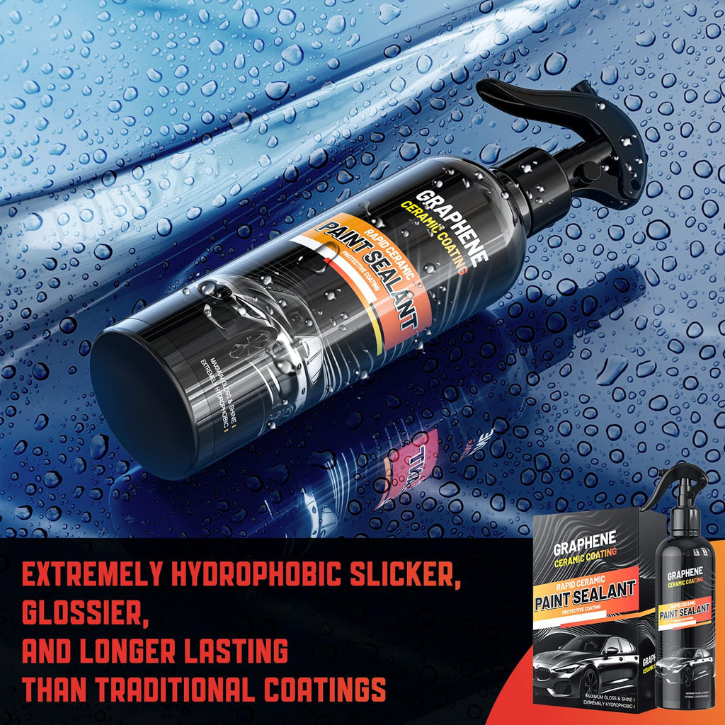 Graphene Ceramic Coating for Cars (17oz) - 12H Ceramic Spray Coating - 24+ Months of Long Lasting Protection - Ultra High Gloss & Shine - Unmatched Slickness - Extremely Hydrophobic