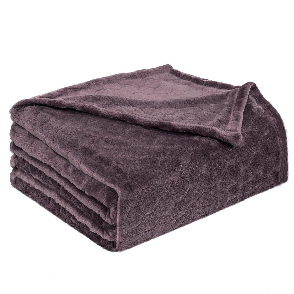 TOONOW Fleece Blanket Fuzzy Plush Throw Blanket 50" x 60", Super Soft Fluffy Bed Blanket Geometric Pattern Comfy Microfiber Flannel Blankets for Couch, Bed, Sofa, Black