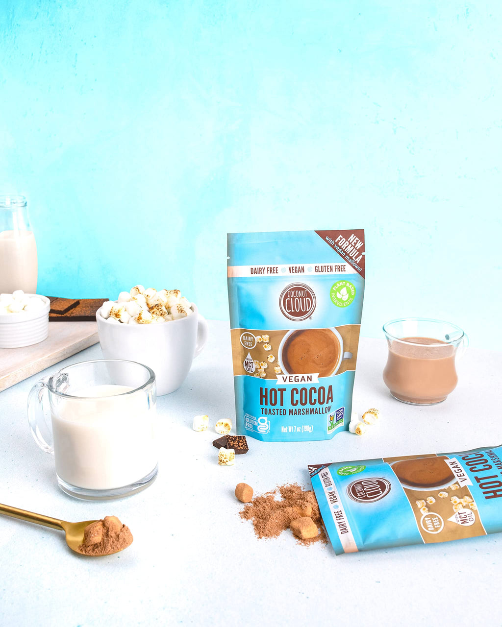 Coconut Cloud: Vegan, Natural, Delicious, Creamy Chocolate | Made in Colorado from Premium Milk Powder (Non-GMO, Gluten Free), Winter Cocoa Bundle, 7oz Each (Original, Toasted Marshmallow & Peppermint)…