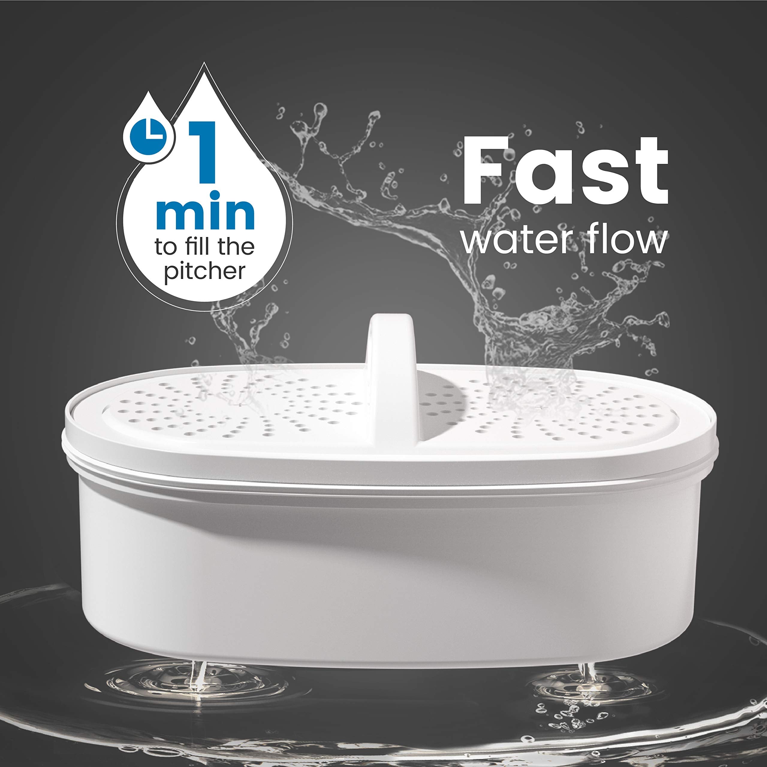 Waterdrop PT-07B Water Filter Pitcher, 10-Cup, NSF Certified Water Filter Pitcher, 200-Gallon Long-Life Filter, Reduces PFOA/PFOS and Chlorine, 5X Longer Filter Life, Blue