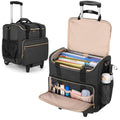 LUXJA Rolling Teacher Bag with Laptop Compartment and Detachable Dolly, Multifunctional Rolling Teacher Tote Bag (Patent Pending), Black