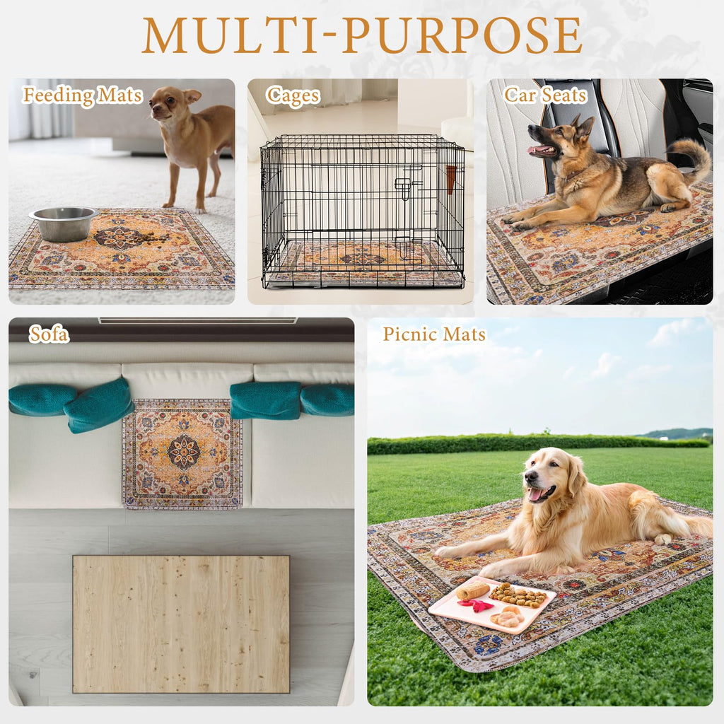 Homimp Washable Pee Pads for Dogs, 2 Pack Reusable Puppy Pads Waterproof, Absorbent and Leakproof Dog Pee Pads, Non Slip Puppy Training Pads, Pet Mat for Floor,Crate,Couch,Whelping,Beige 36"x36"