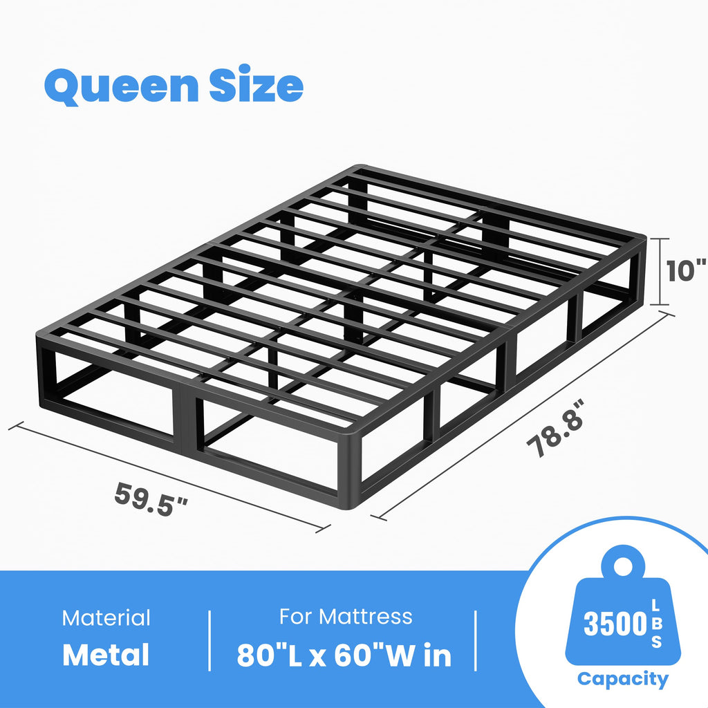 ROIL 10 Inch Twin Box Spring, Heavy Duty Metal Box Spring Mattress Foundation with Fabric Cover, 3500lbs Max Weight Capacity, Easy Assembly, Noise Free, Non-Slip