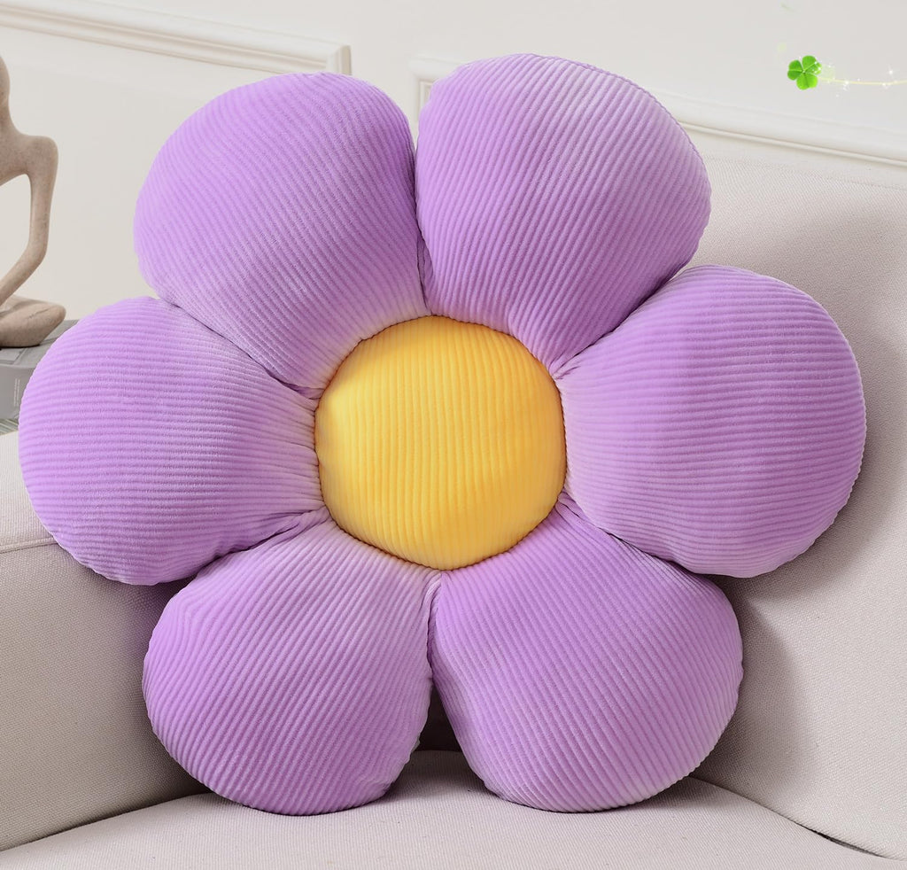 Flower Pillow, Blue Throw Pillows Cute Daisy Decorative Pillow Cushion Seating Home Decorative for Bed, Sofa, Couch