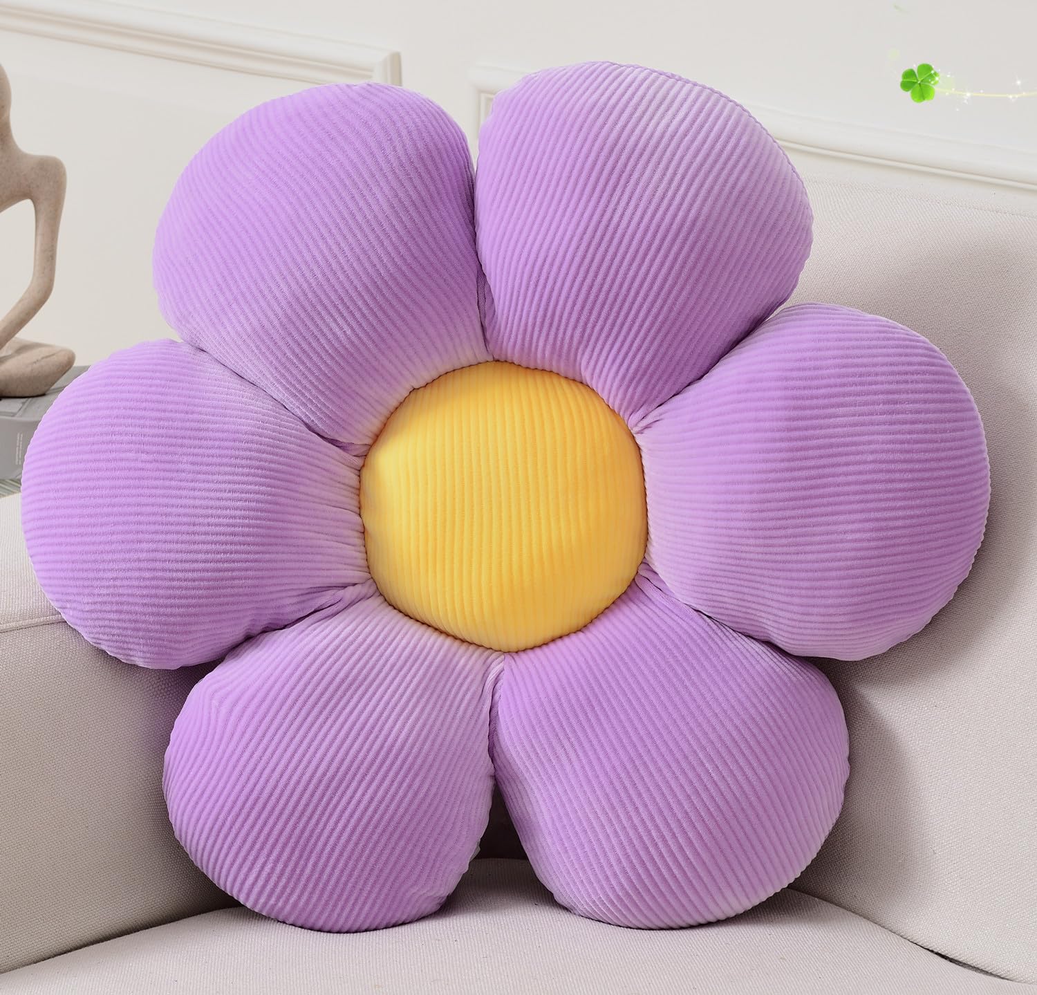Flower Pillow, Blue Throw Pillows Cute Daisy Decorative Pillow Cushion Seating Home Decorative for Bed, Sofa, Couch