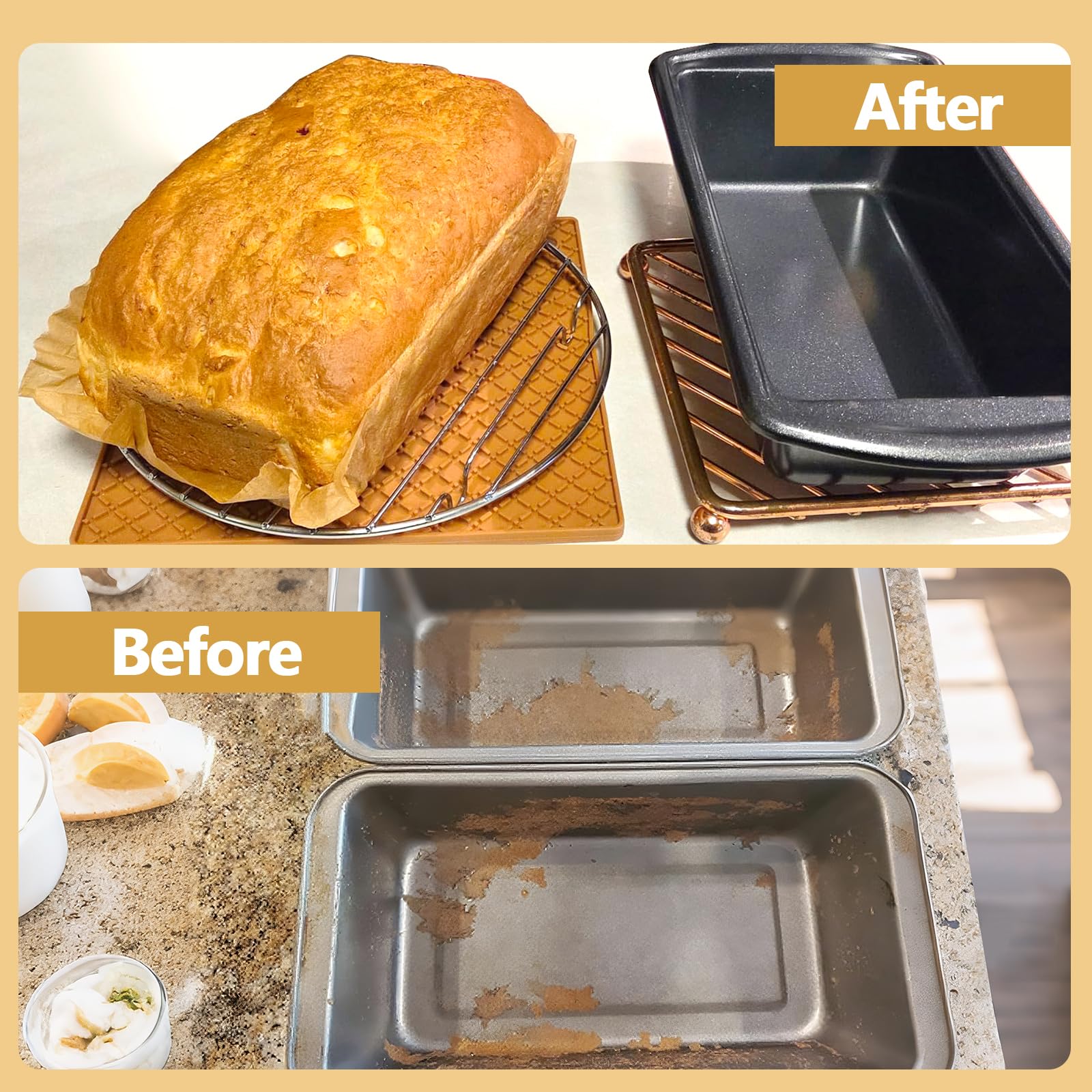 UBeeize 2lb Loaf Pan Liners, 100 PCS Loaf Pan Liners for Baking Bread 9x5, Non-Stick Bread Pan Liners, Pre-formed Rectangle Paper for Bread and Cakes