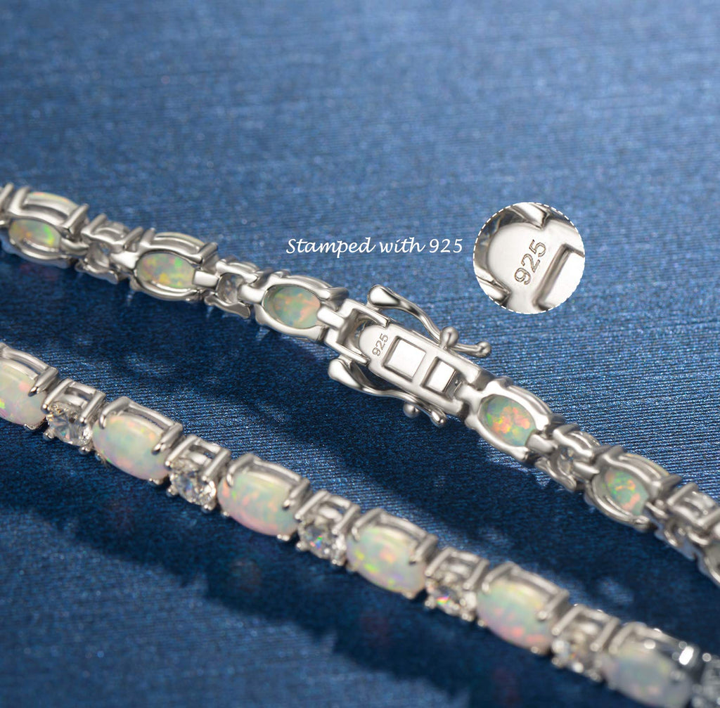 FANCIME Birthstone Bracelets Sterling Silver Tennis Bracelets Charm Fine Jewelry Birthday Gifts for Women 7"