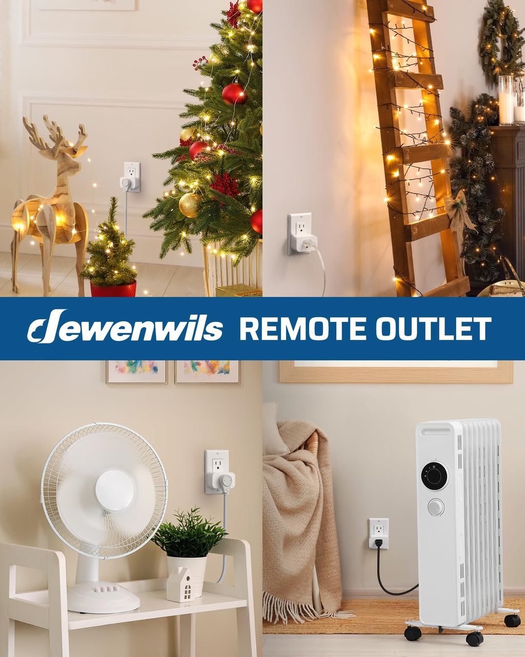 DEWENWILS Indoor Remote Control Outlet, Wireless Remote Light Switch, No Interference Remote Outlet Switch, No Wiring, 15A/1875W, 100ft RF Range, Compact Design, Programmable
