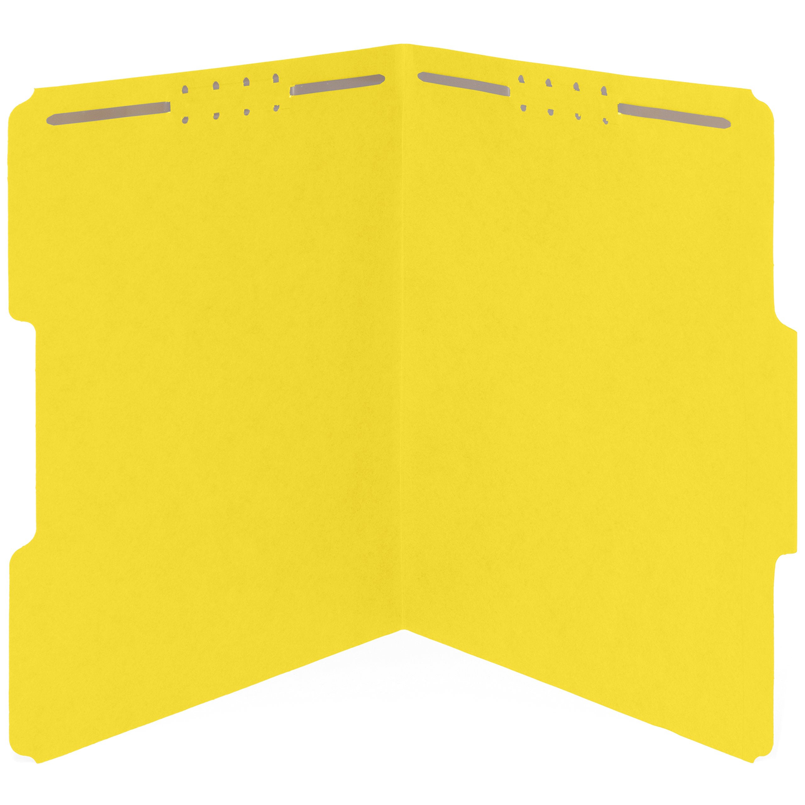 50 Fastener File Folders, File Folders with Fastener 1/3 Cut Reinforced Tab, Durable 2 Prongs for Medical Files, Law Client Files, or Office Reports, Letter Size, Assorted Colors, 50 Pack