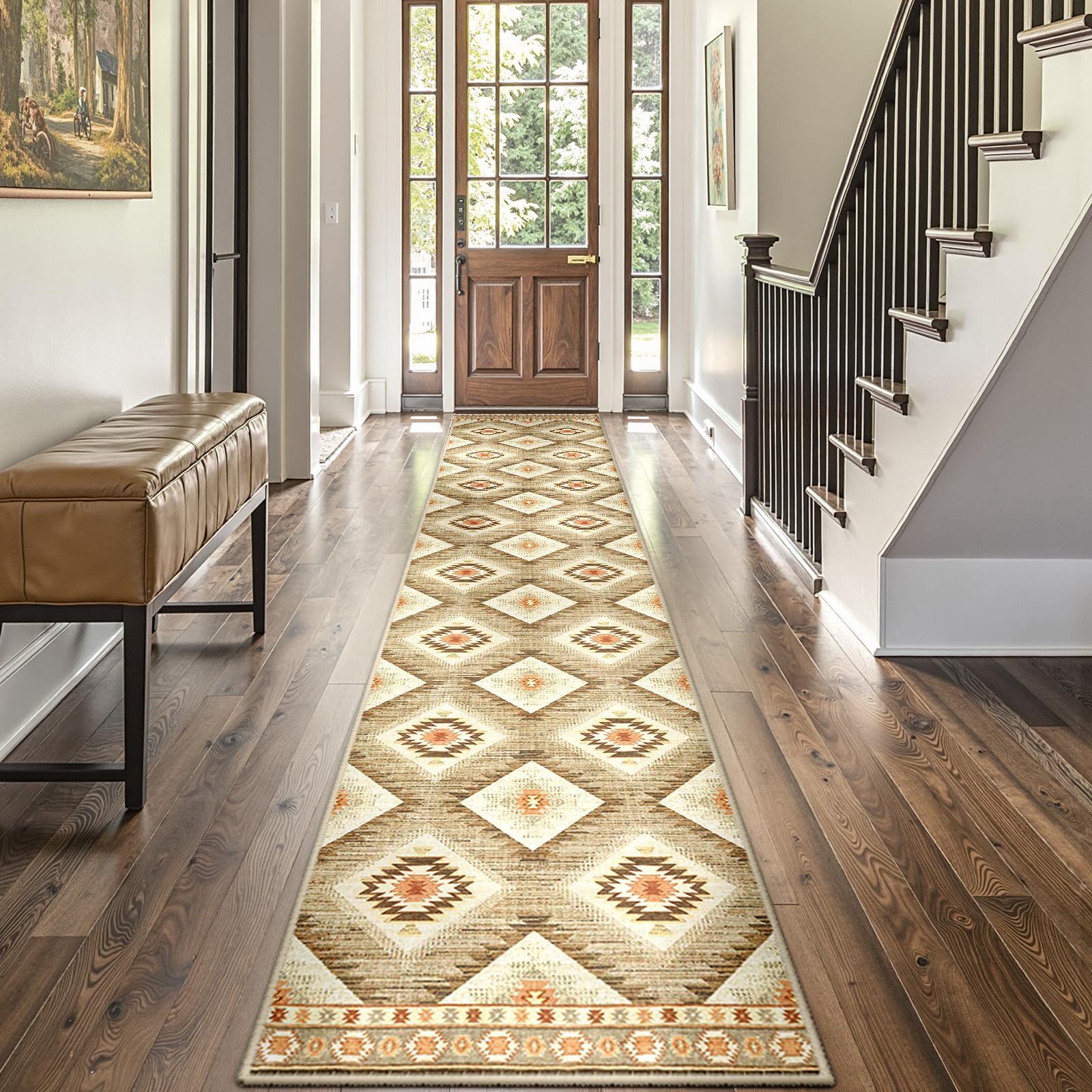 BESTSWEETIE Area Rug 2x3 Rug Machine Washable Non-Slip Low Pile Print Pattern Western Rug for Living Room Bedroom Entryway Tribal Series-Abstract/Cowhide