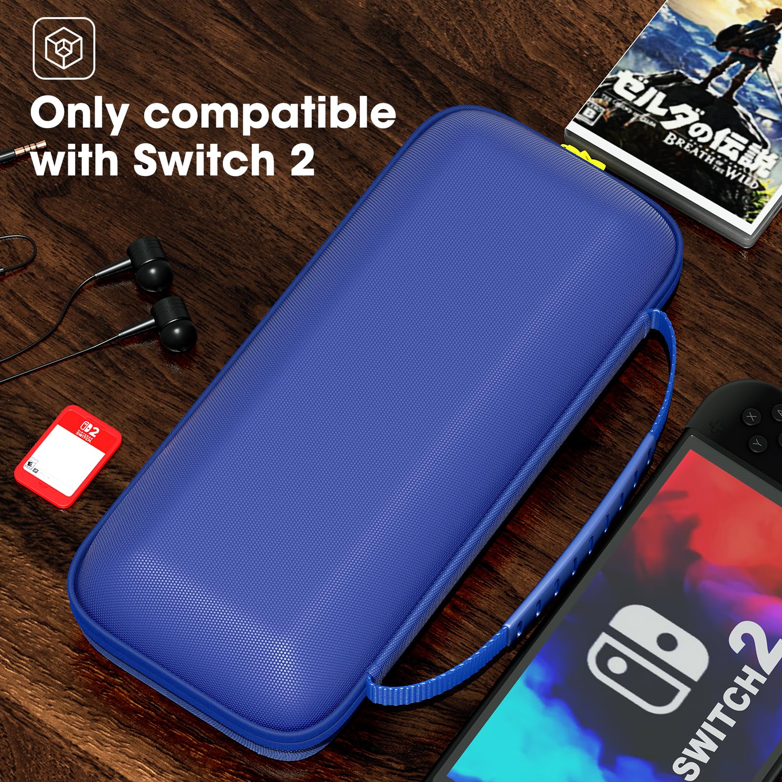 ProCase Carrying Case for Nintendo Switch 2 (2025) with 24 Game Card Slots, Hard Portable Travel Case Storage Bag Protective Pouch for 2025 Nintendo Switch 2 Console AC Adapter & Accessories -Black,L