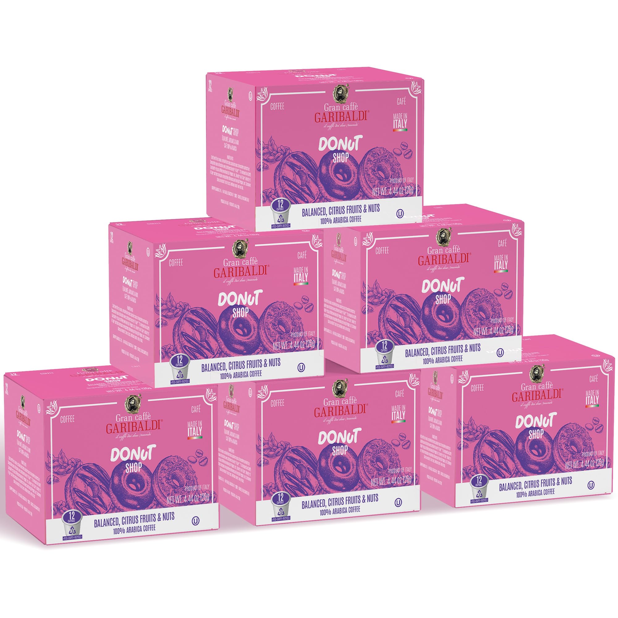 Caffè Garibaldi Colombian Coffee Pods, for Keurig K-Cup Brewers, Single Serve Cups with 100% Arabica Blend for Coffee Makers, 12 Count Recyclable Pods - Medium Roast