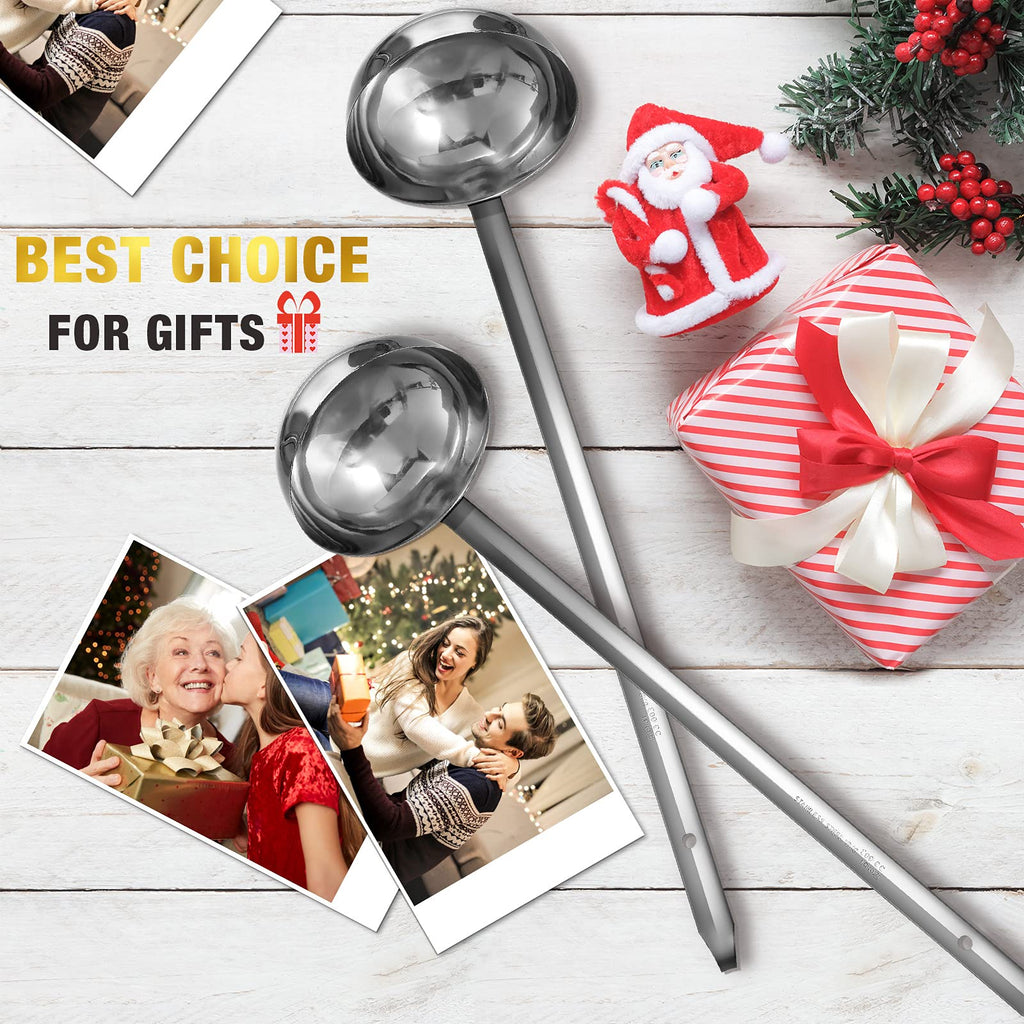 meekoo 1 Pieces Stainless Steel Ladle Soup Handle Ladle with Pouring Rim for Kitchen Cooking Soup Sauce (1 oz)