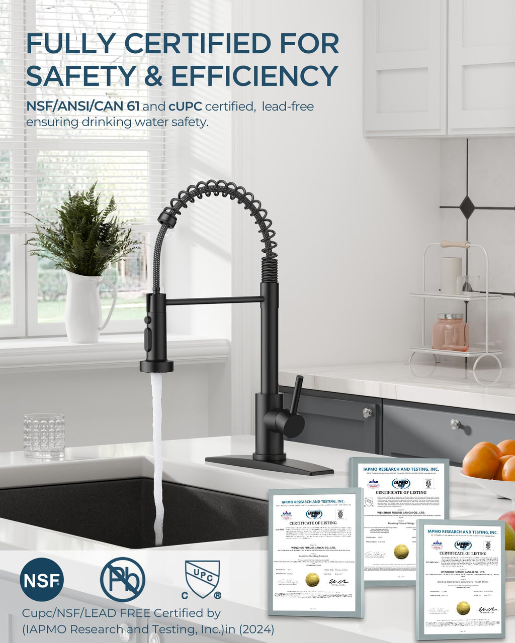 FORIOUS Kitchen Faucet with Soap Dispenser, Gold Stainless Steel Single Handle Modern Spring Commercial Sink Faucet with Pull Down Sprayer for Laundry & Utility Room RV Camp Bar Farmhouse