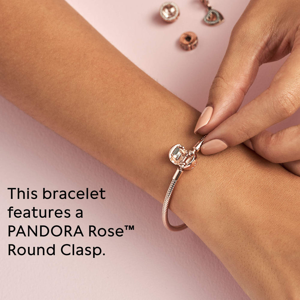 PANDORA Moments Snake Chain Bracelet - Hand-Finished Charm Bracelet - Jewelry for Her with Gift Box - Compatible Moments Charms - Sterling Silver