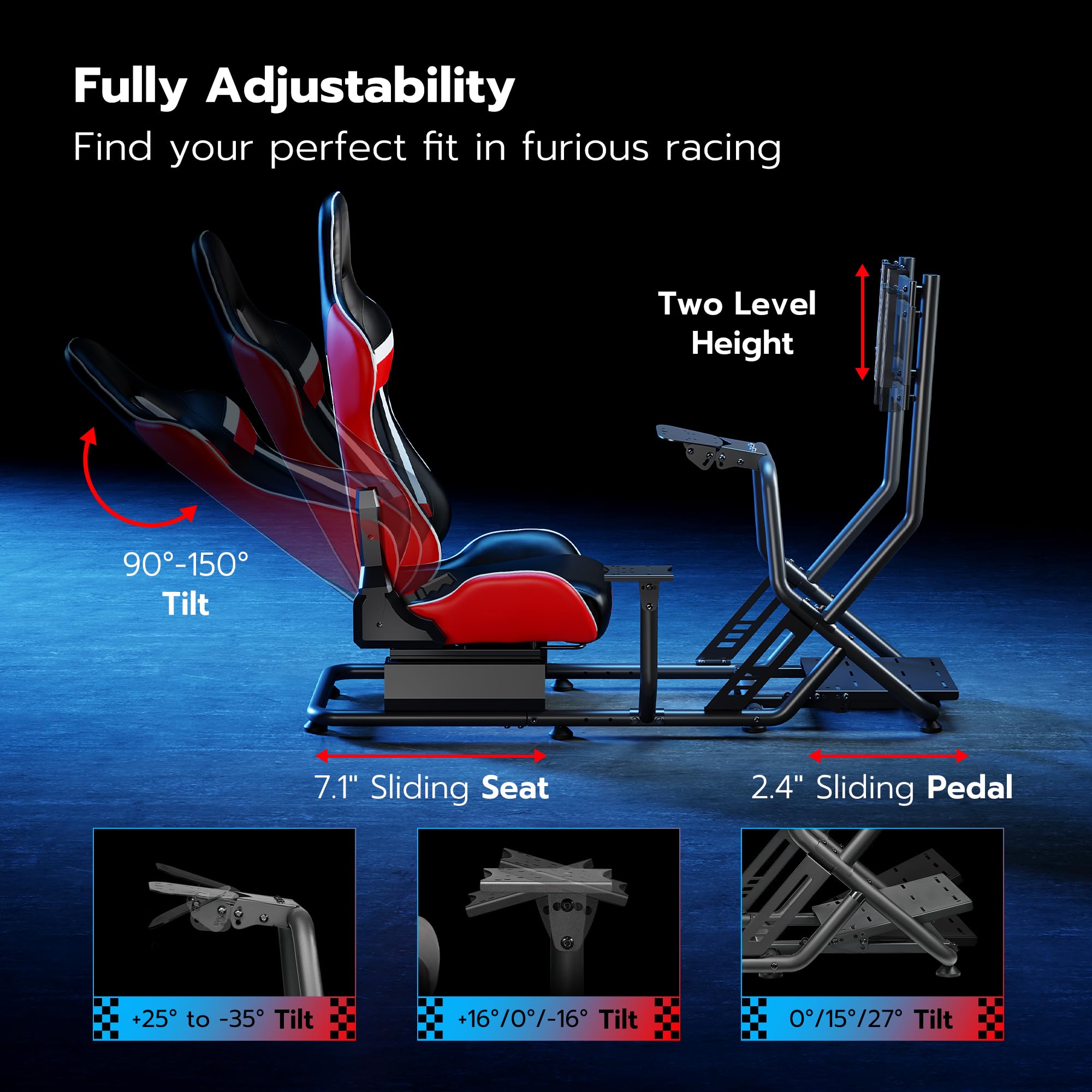 ARES WING Sim Racing Cockpit, Racing Wheel Stand with Seat, Formula and GT Racing Simulator Cockpit Compatible with Fanatec, Thrustmaster, Logitech, Moza Racing Games on PS5, PS4, Xbox and PC