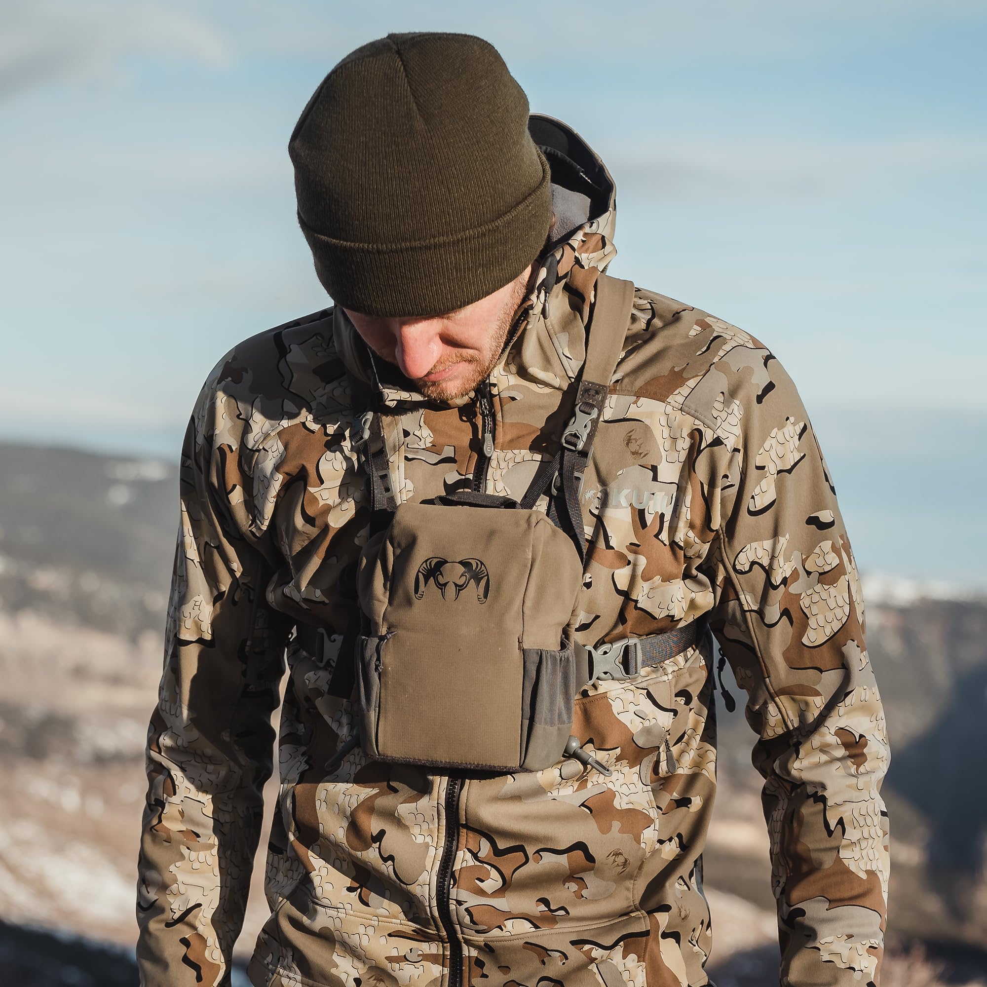 KUIU PRO Bino Harness – Waterproof, Adjustable, One-Hand Lid, Custom Foam Shims, Hydration Rig Compatible Binocular Harness
