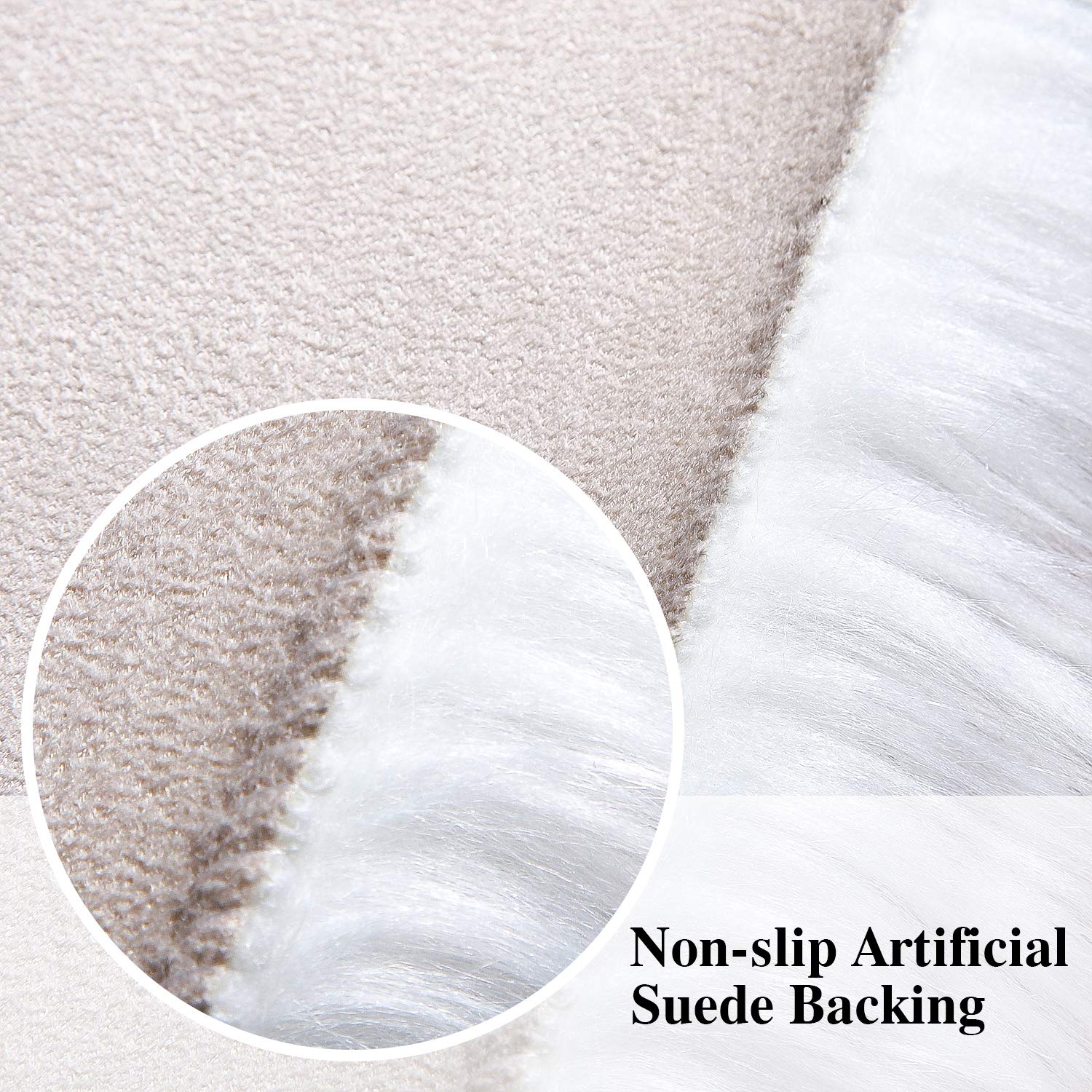 Softlife Black Faux Fur Sheepskin Chair Cover Seats Cushion Pad Super Soft Area Rugs for Living Bedroom Sofa Dorm (1.6ft x 1.6ft)