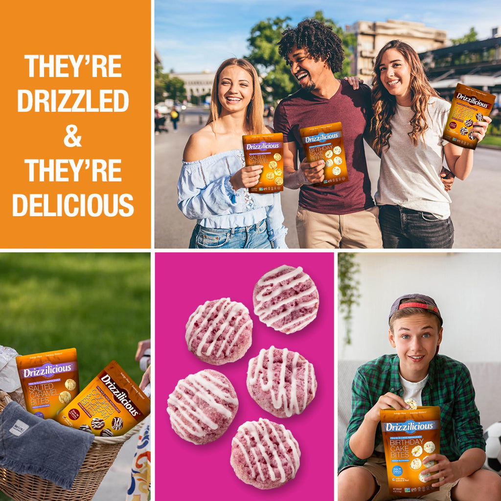 Drizzilicious Mini Flavored Rice Cakes - Rice Crisps, Healthy Snack for Adults and Kids, Vegan, Gluten Free Snack, 90 Calories Per 21 Pieces, S'mores & Cinnamon Swirl - 4 oz (Pack of 6)