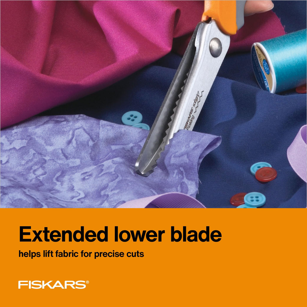 Fiskars 8" Original Orange-Handled Stainless Steel Scissors, Ergonomic and Keeps Material Flat, Sharp All-Purpose Paper and Fabric Scissors for Office, Arts, and Crafts