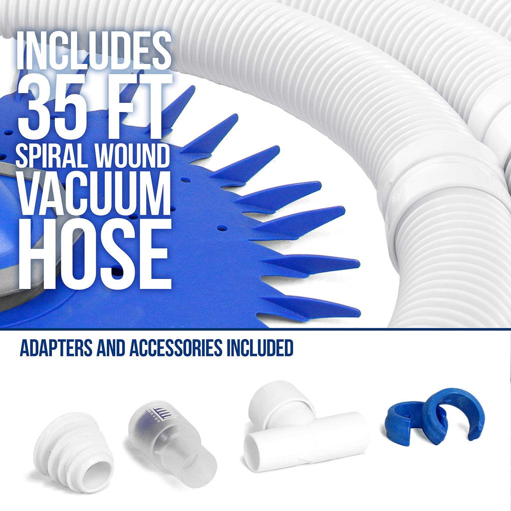 U.S. Pool Supply Octopus Suction Pool Cleaner, Inground Automatic Pool Vacuum Cleaner with Hose - Swimming Sweeper Vac Cleaning Suction-Side Cleaners - Auto Creepy Sweeps Removes Debris, Leaves Cleans