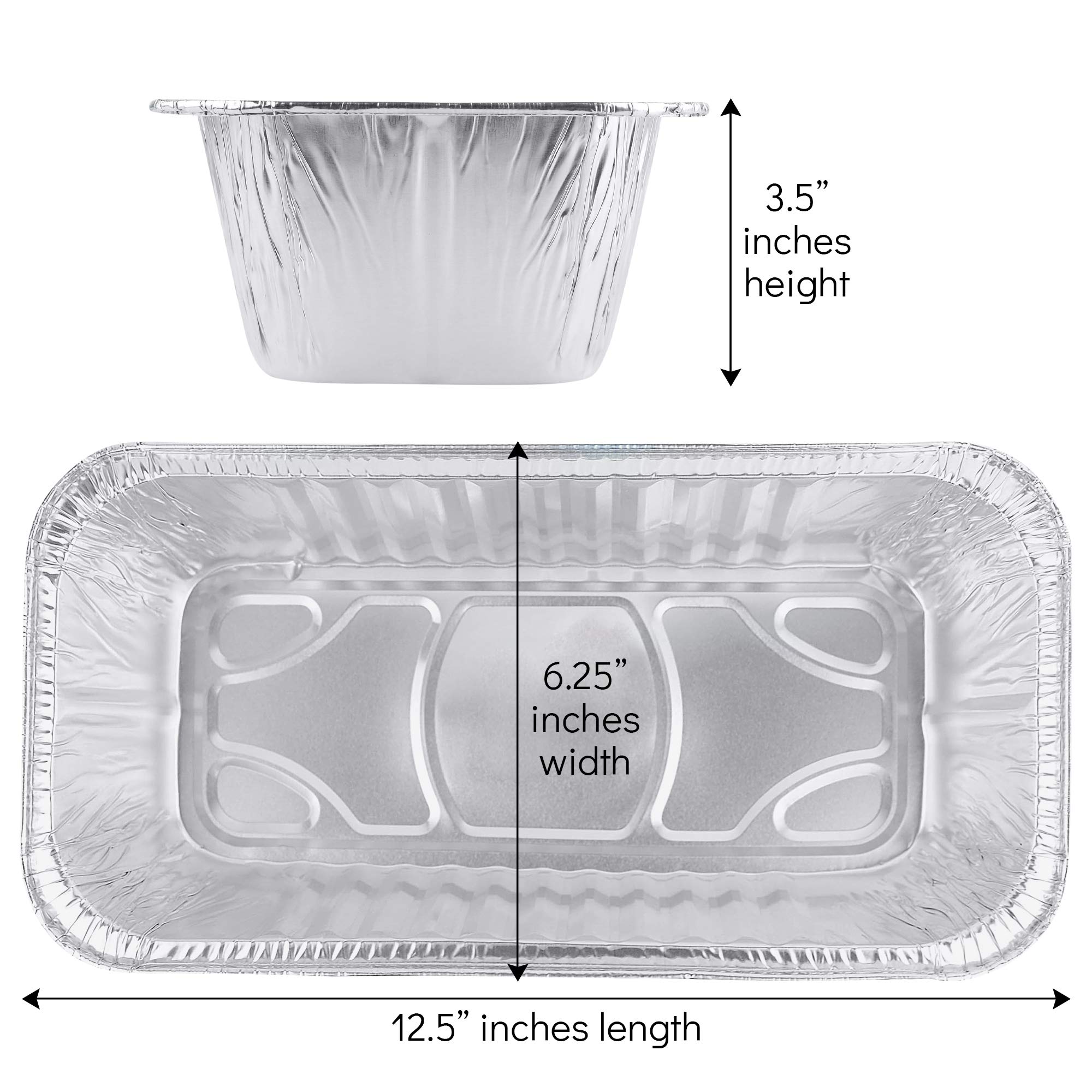 PLASTICPRO [1 Lb 10 Pack Disposable Loaf Pans Aluminum Tin Foil Meal Prep Bakeware - Cookware Perfect for Baking Cakes, Bread, Meatloaf, Lasagna 1 Pound 6'' X 3.75'' X 2''