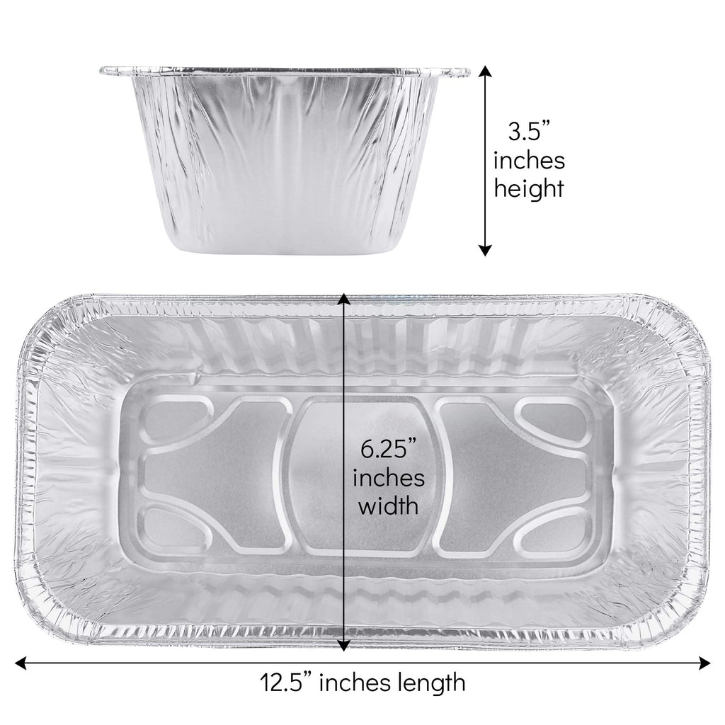 PLASTICPRO [1 Lb 10 Pack Disposable Loaf Pans Aluminum Tin Foil Meal Prep Bakeware - Cookware Perfect for Baking Cakes, Bread, Meatloaf, Lasagna 1 Pound 6'' X 3.75'' X 2''