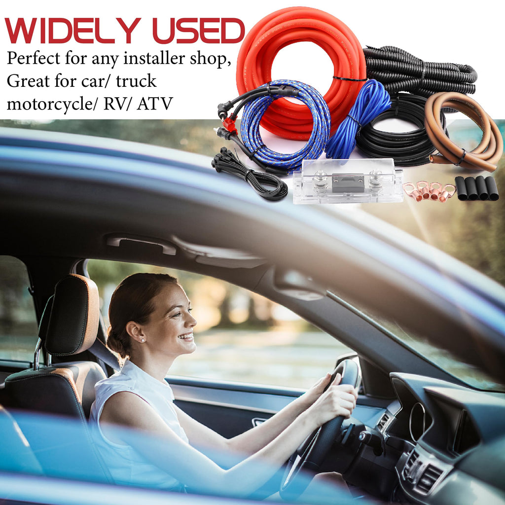 0 Gauge Amp Wiring Kit,3000 Watt Amplifier Sub Installation Kit Make Connections and Brings Power to Your Radio,Subwoofers and Speakers