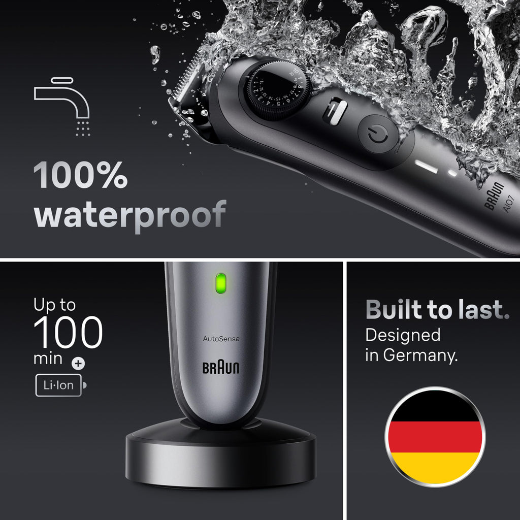 Braun All-in-One Style Kit Series 7 7410, 8-in-1 Trimmer for Men with Beard Trimmer, Body Trimmer for Manscaping, Hair Clippers & More, Sharpest Blade, 40 Length Settings, Waterproof