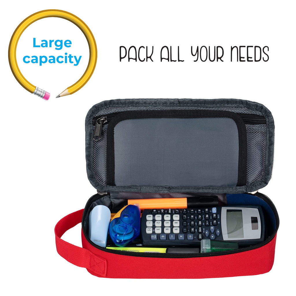ECHSRT Large Pencil Case, Aesthetic Pen Pouch with Big Capacity, Minimalist Portable Stationery Bag with Handle for Office Organizer Aesthetic Pencil Cases