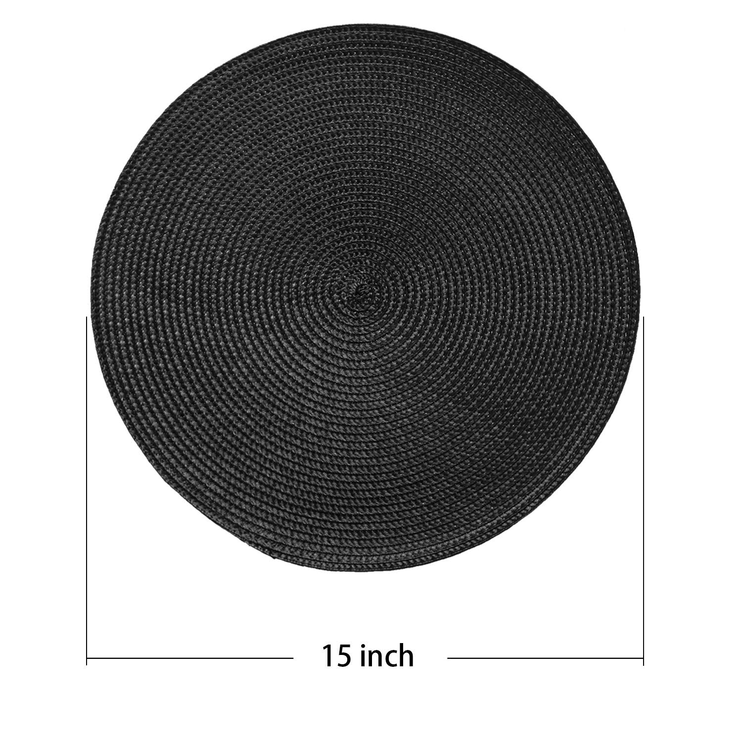 AHHFSMEI Round Placemats Set of 6 Heat Resistant Washable Non-Slip Woven Braided Table Mats for Dining Table Kitchen & Home Decor (Beige)