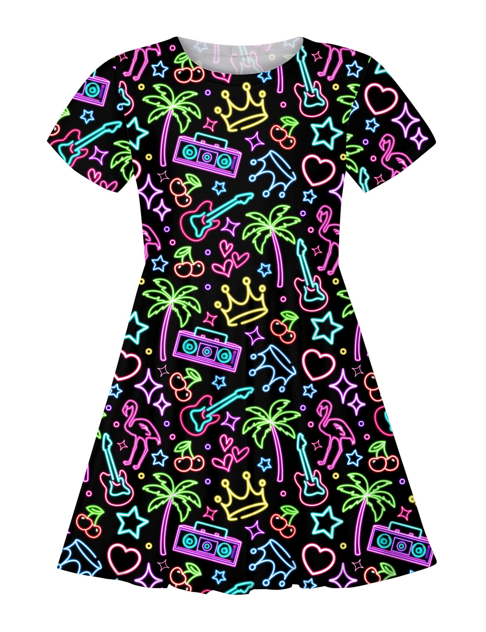 ALISISTER Little Girls Dress Short Sleeve Toddler Summer Sundress 2-9T