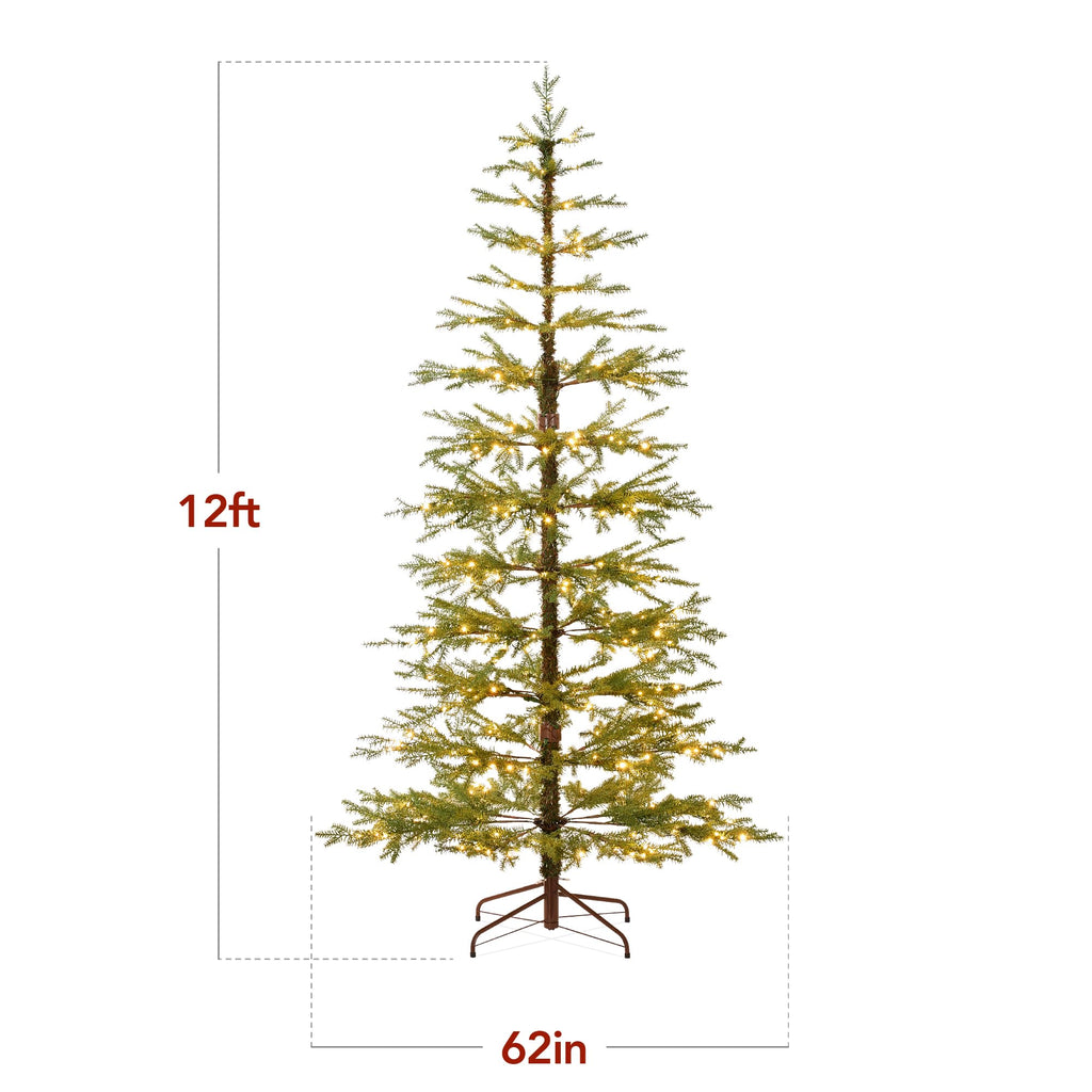 Best Choice Products Pre-Lit Sparse Christmas Tree 4.5ft Artificial Pine Holiday Décor Aspen Noble Fir w/ 2-in-1 White & Multicolor LED Lights