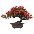 Small Fake Plants Desk Decor Artificial Bonsai with Pot, 9.5" Tall, Green