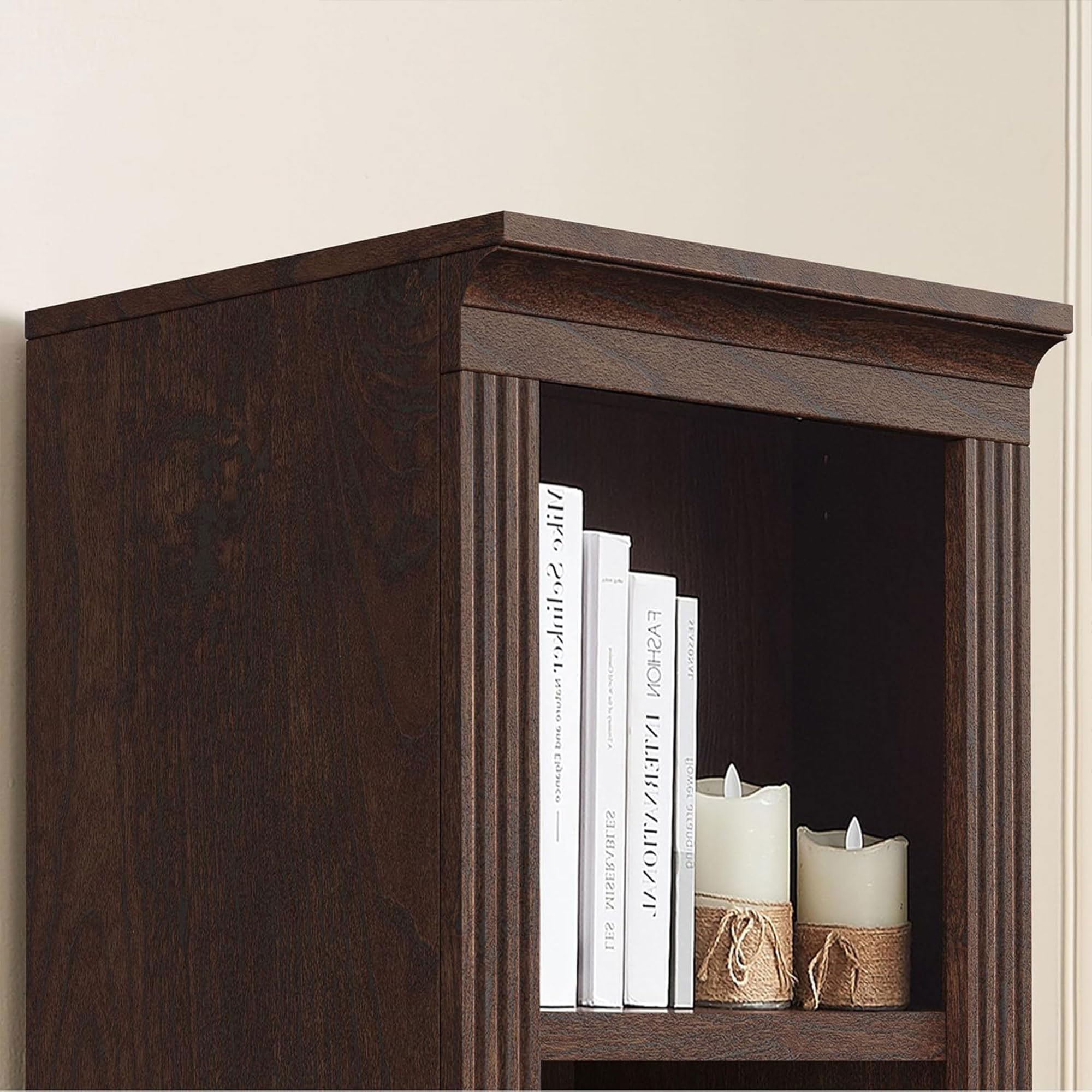 JAHRSTIM Halston Bookshelf, 5-Tier Tall Deep Storage Shelf, Adjustable Open Shelving Unit Closet Organizer and Storage for Living Room Home Office Bedroom, Modular Deep Bookcase Bookshelves