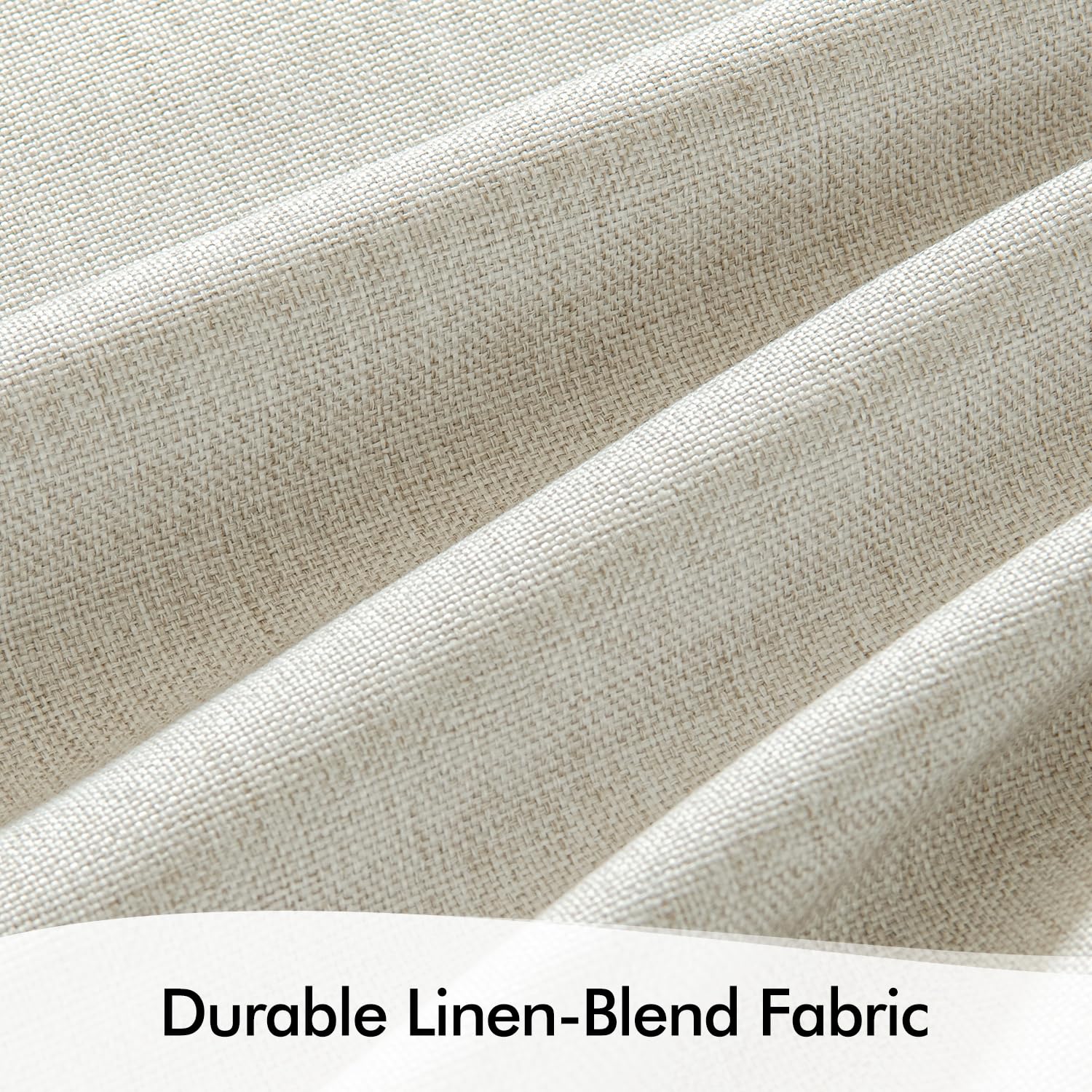 MIULEE Linen Pinch Pleated 100% Blackout Curtains for Bedroom 84 Inch Long 2 Panels Set- Back Tab Track Beige Thermal Insulated Cream Black Out Triple Pleat Room Darkening Drapes with Hooks, Greige