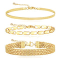 Coshilta Gold Bracelets for women 14K Gold Bangle Bracelet Stack - Adjustable Waterproof Trendy Bracelets Gold Filled Stacks Bangles Link Chain Gold Bracelet Non Tarnish for Women Jewelry Gifts