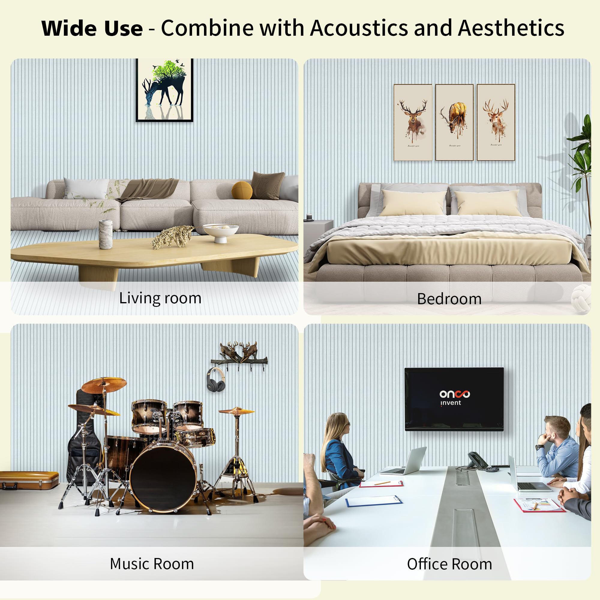 Art Acoustic Panels for Wall,5 Pack Sound Absorbing Panels,47.2” x 23.6” Soundproof Wall Panels,High-Density Acoustic Wall Panels,Decorative Sound Panels with Wood-Look