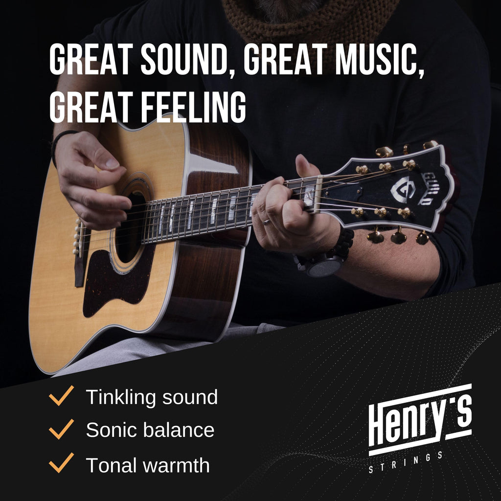 Light Acoustic Guitar Strings 10-47 - Brilliant Sound & Extra E1 String & 3xGuitar Picks - Phosphor Bronze Guitar Strings Acoustic - Acoustic Guitar Strings 6 String Set