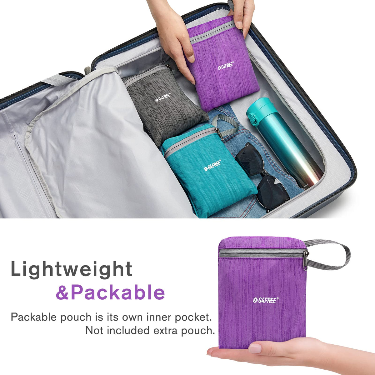 G4Free 10L/15L Hiking Backpack Lightweight Packable Hiking Daypack Small Travel Outdoor Foldable Shoulder Bag