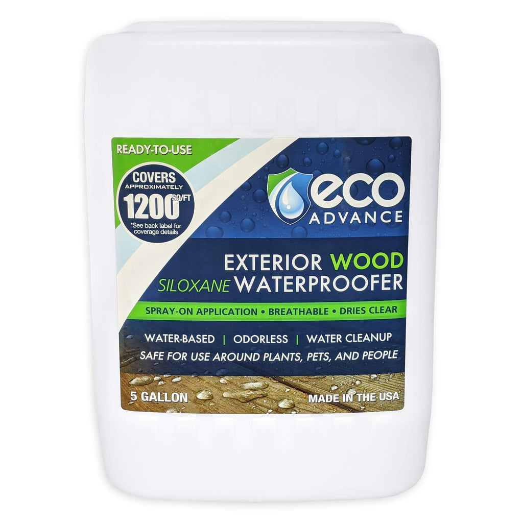 Eco Advance Exterior Wood Siloxane Odorless Spray-On Application Waterproofer, Waterproof Wood Sealer, Safe for Plants, Pets, and People, 1 Gallon