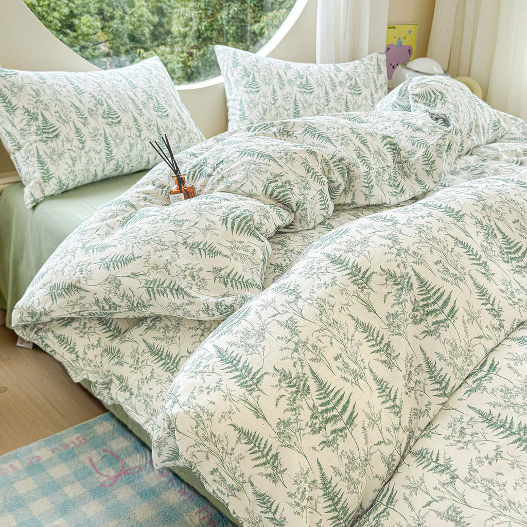 Pink Flower Duvet Cover Twin Chic Floral Print Ruffle Duvet Cover Cotton Lace Comforter Cover Country Style Floral Bedding Set Romantic Ruffle Comforter Cover Flower Bedding Cover with 2 Pillowcases