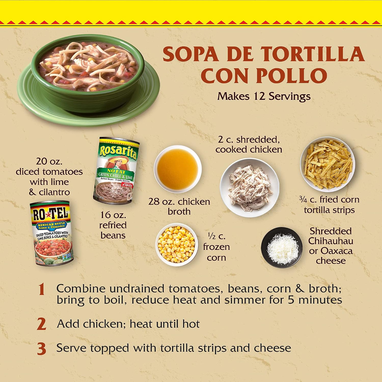 Rosarita No Fat Refried Beans with Green Chile and Lime, 16 oz